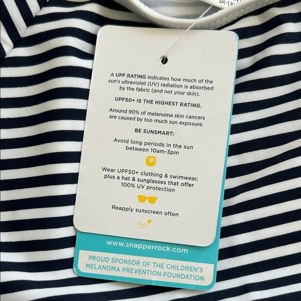 UPF50+ Striped Short Sleeve Top with Knot Detail